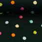 Preview: Baumwolljersey Flowerpop bunte Punkte auf schwarz Swafing